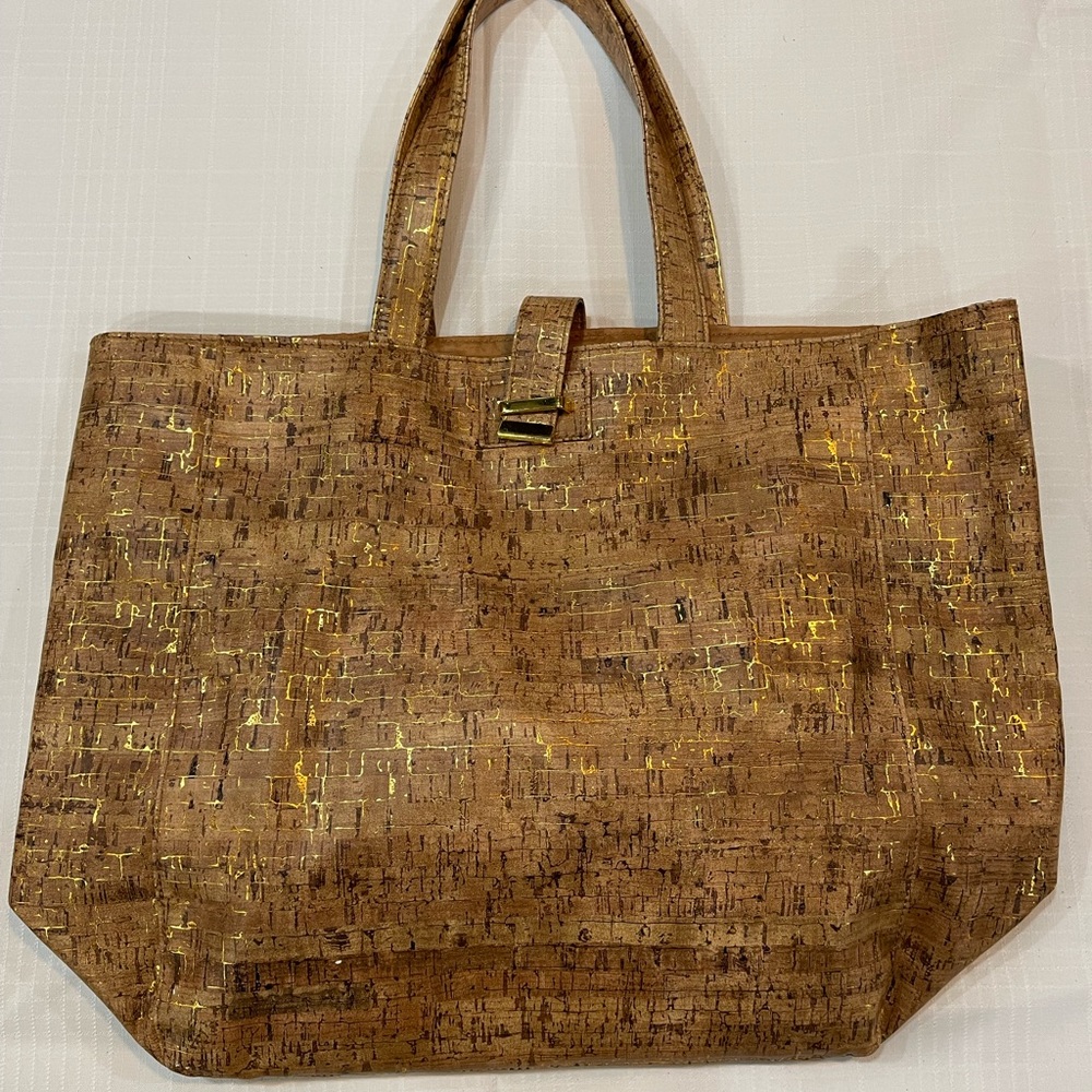 Cork Bag with Gold accents